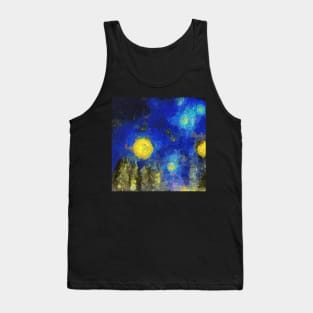 Trees in starry sky Van Gogh Monet Cézanne Tank Top